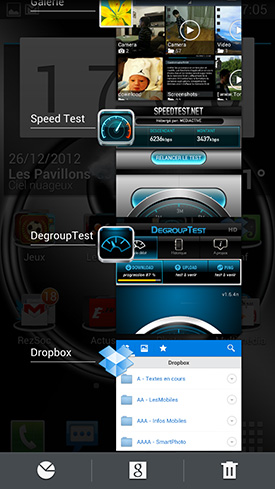Samsung Galaxy S3 4G : gestionnaire multi-tâches