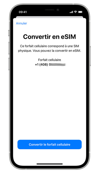 carte eSIM iPhone