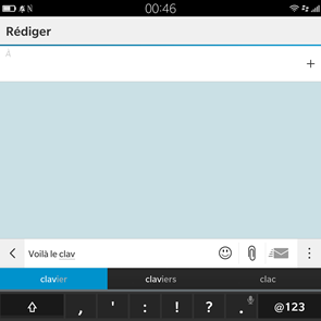 BlackBerry Passport : clavier virtuel