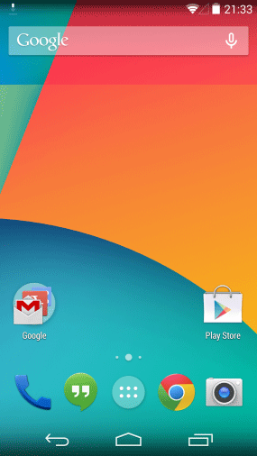 Ecran d'accueil du Nexus 5