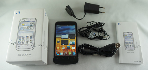 Test ZTE Blade 3 : contenu de la boîte