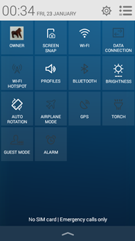 Alcatel OneTouch Pop 2 : centre de notifications