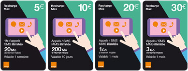 Recharges Max pour mobicarte
