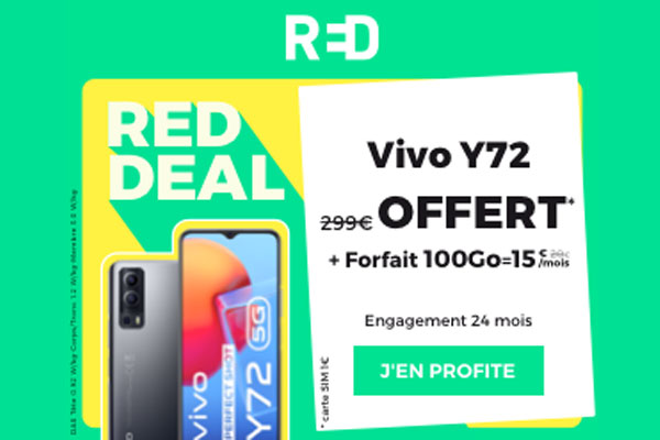 La nouvelle promotion RED DEAL est arrivée avec le Smartphone Vivo Y72 offert !