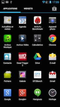 Archos 50 Helium interface