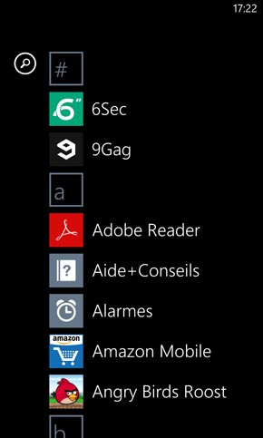 Nokia Lumia 925 : menu