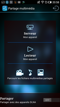 Alcatel OneTouch Idol 2S : Partage Multimédia