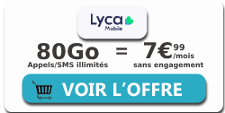 Forfait 5G Lyca Mobile 80 Go 