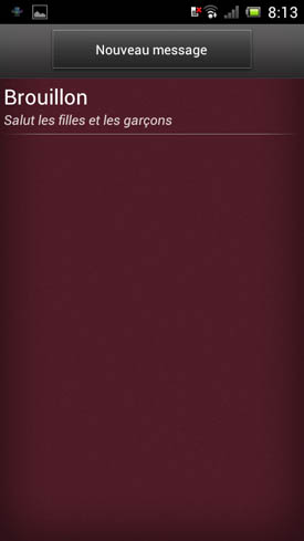 Sony Xperia J : brouillon SMS