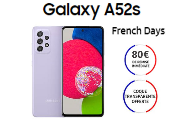 French Days Rentrée 2022 : une grosse remise immédiate sur le Samsung Galaxy A52s 5G