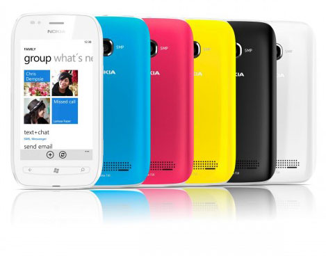 Nokia Lumia 710 : différents coloris