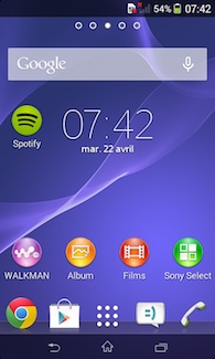 Sony Xperia E1 interface