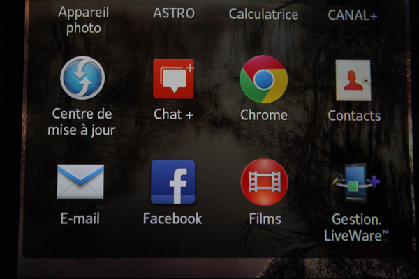 Sony Xperia T : écran menu