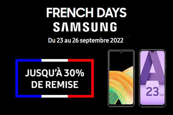 French Days chez Samsung : jusqu’à 50 € de remise sur les Galaxy A23 5G et A33 5G