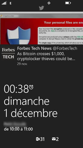 Nokia Lumia 1520 : lockscreen