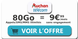 Forfait Auchan Télécom 80 Go