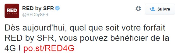 SFR intègre la 4G dans tous ses forfaits RED