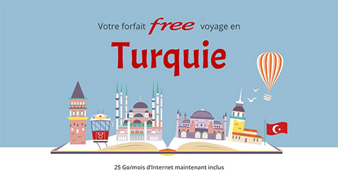 Forfait Free Mobile : 25Go d'Internet mobile depuis la Turquie inclus