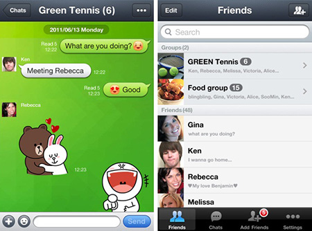 LINE : écran friends