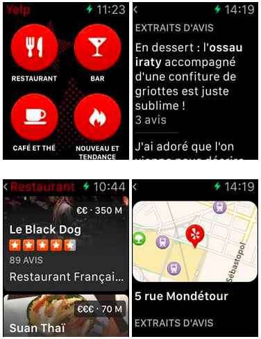 Café, resto et bar au poignet : Yelp arrive sur l’Apple Watch