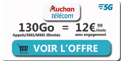 promo forfait auchan telecom 130go