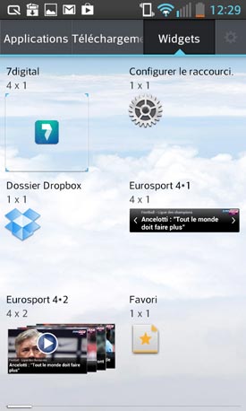 LG Optimus L5 II : widgets