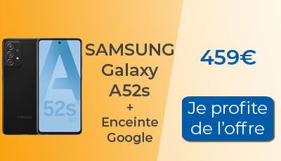 La Samsung Galaxy A52s chez Boulanger avec une enceinte offerte