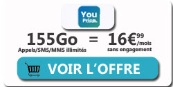 promos forfaits YouPrice 155Go