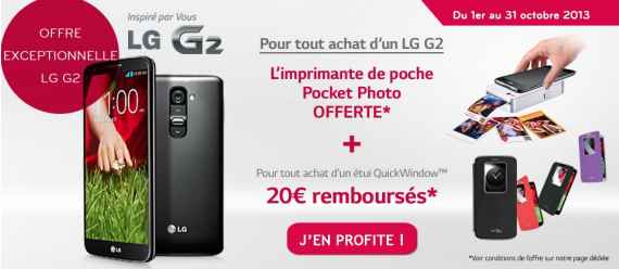 LG fête la rentrée de son G2, une imprimante Pocket Photo offerte pour tout achat avant le 31 octobre