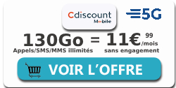 Forfait 5G 130Go