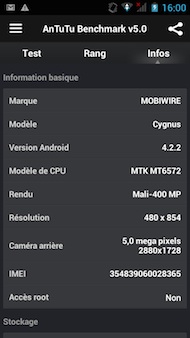 MobiWire Cygnus AnTuTu