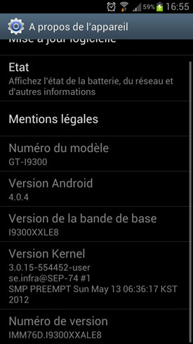  Test Samsung Galaxy S3 : système d'exploitation OS 