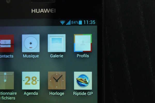 Huawei Ascend P2 : écran zoom menu