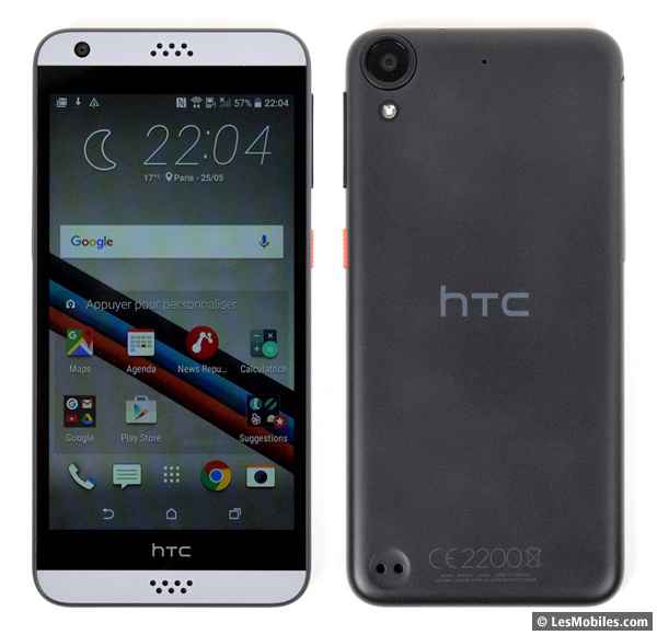 HTC Desire 530 : avant/arrière