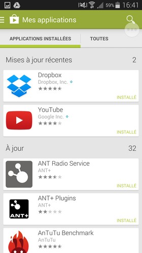 Samsung Galaxy S5 : interface Touchwiz