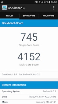 Samsung Galaxy J7 2016 performances