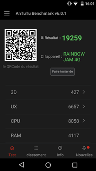 Wiko Rainbow Jam : AnTuTu