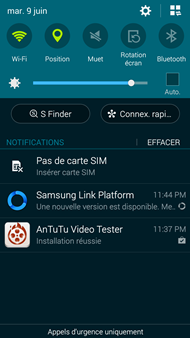 Samsung Galaxy A7 : centre de notifications