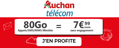 Forfait Auchan Telecom 80Go en promo 7.99?