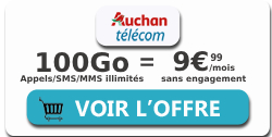 promo forfait auchan telecom 100Go