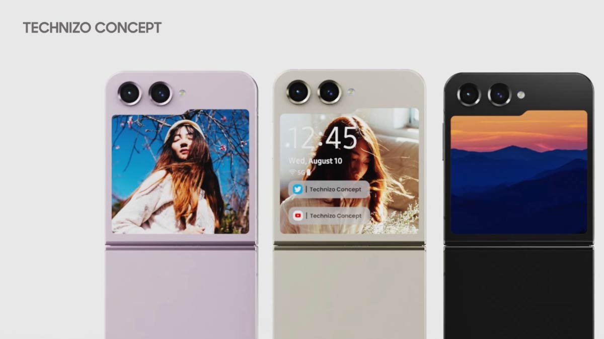 Démonstration d’un concept pour le futur Samsung Galaxy Z Flip5 avec un grand écran externe