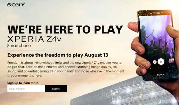 Sony Xperia Z4v : petite confusion sur sa date de lancement ?