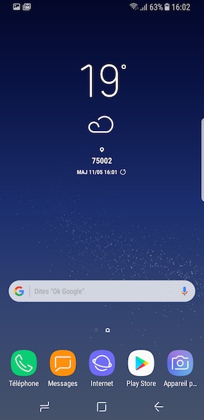Samsung Galaxy S8 interface