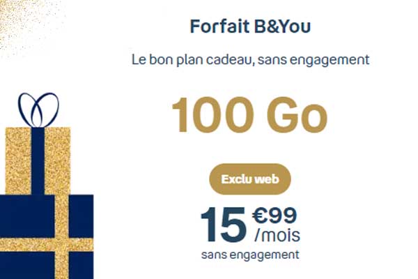 Les promos forfaits B&You dès 4.99€ de Bouygues Telecom pour Noël sont arrivées