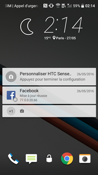 HTC Desire 530 : écran de verrouillage