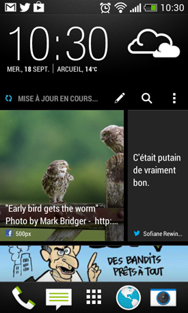HTC Desire 500 : homescreen