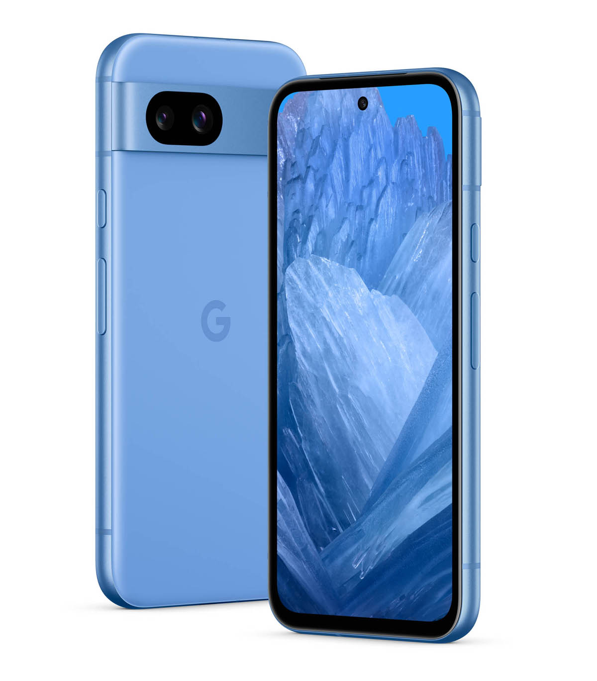 DOMAVER Custodia Luminescente Per Google Pixel 8a, Blu Nebbia, Cover Rigida In PC E Paraurti TPU