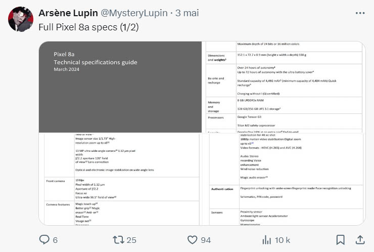 Google Pixel 8a leaks lupin