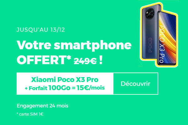 Xiaomi Poco X3 Pro : ce Smartphone est offert avec le forfait RED 100Go en promotion