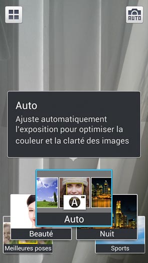 Samsung Galaxy S4 Mini : interface capture de photos